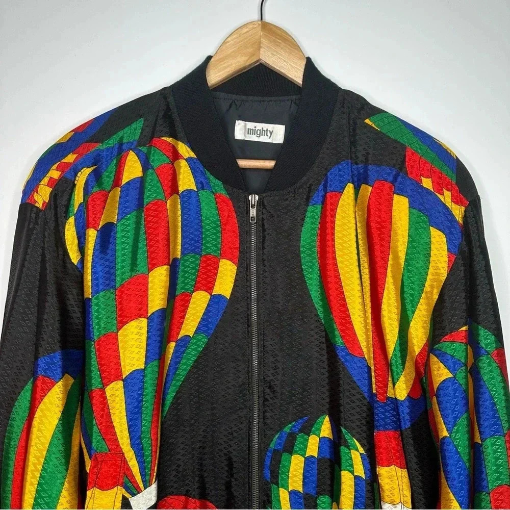 Mighty Vintage 80’s Hot Air Balloon Print Bomber Jacket - Picture 3 of 13
